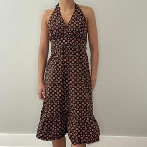 Women's Brown and Pink Dress